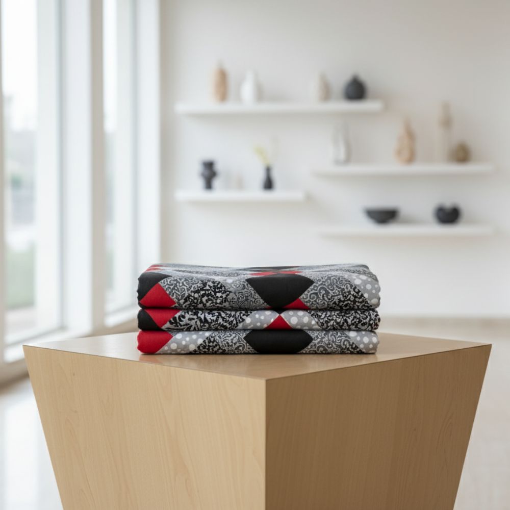 Red & Black Checkered Elegance Bedsheet