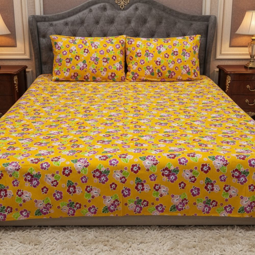 Golden Garden Printed Bedsheet
